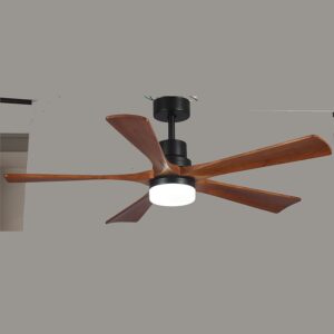 Ventilator plafonski 132cm CRNA 5EL DRVO 18W DC 530530BK