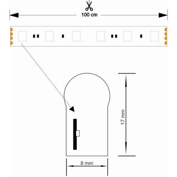 Led NEON FLEX crevo plavo 220v 8x17 pljosnato WB ip65