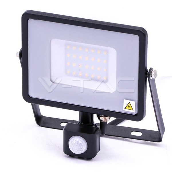 Led reflektor ip65 30w V-TAC 6500k crno senzor 462