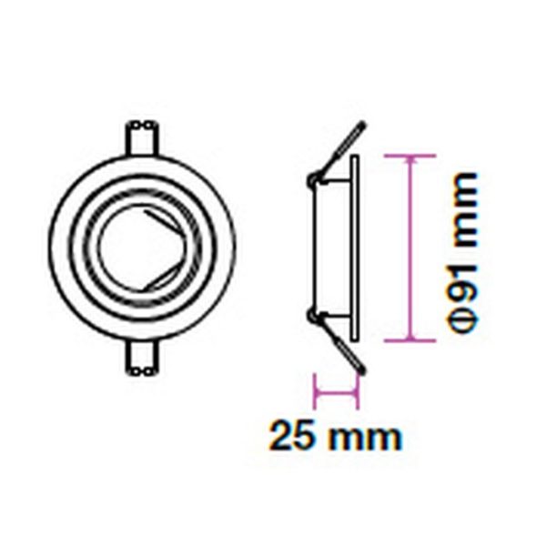 Rozetna prazna SQ bela ROT 75/91mm VT 3605