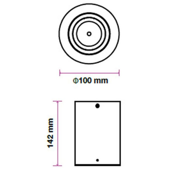 Nadgradna rozetna prazna GU10 KRUG CRNA 142x100 VTAC 3628